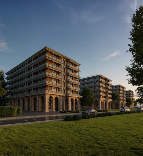 Apartmán s výhledem na hory v rezidenci Kvirike Residence, Gruzie