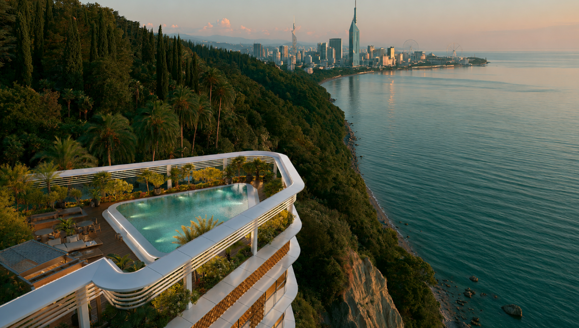 Luxusní apartmán 2+1 s balkónem v Batumi 